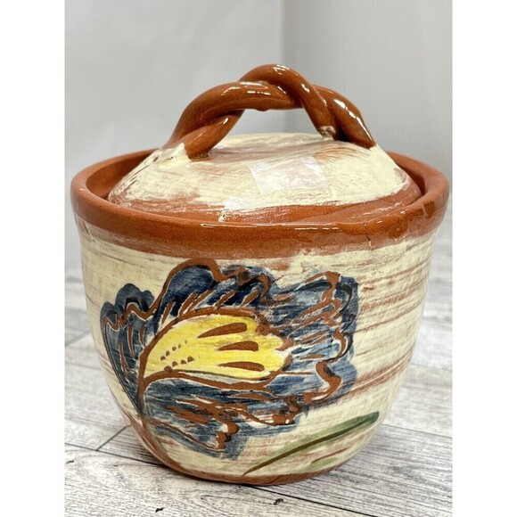 Wilder Redware CREAMER & SUGAR BOWL WITH LID Modern Farmhouse*Tiny Flaw Boho - Picture 12 of 16